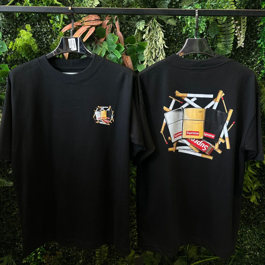 CAMISETAS OVERSIZE SUPREME 910 PRETA