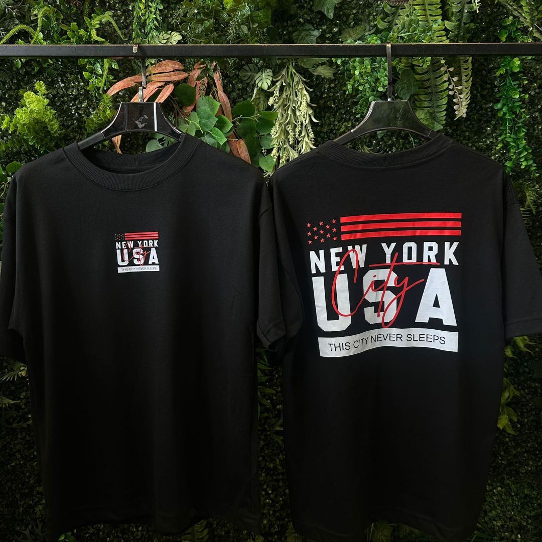 CAMISETAS OVERSIZE NEW YORK 918 PRETO