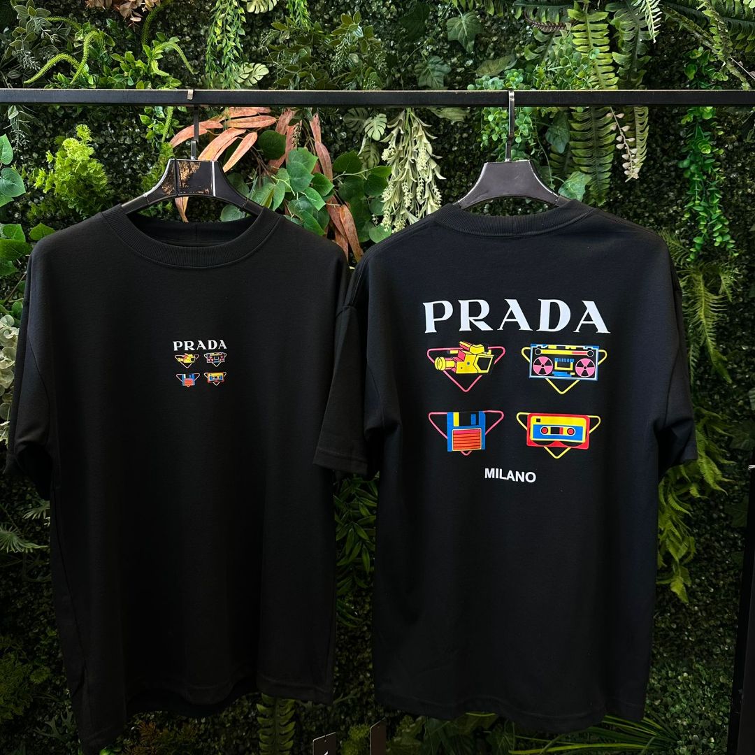 CAMISETA OVERSIZED PRADA 782 PRETA