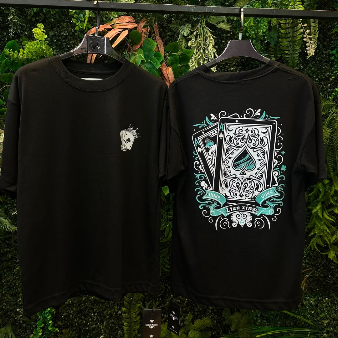 CAMISETAS OVERSIZE CARTAS 1018 PRETA