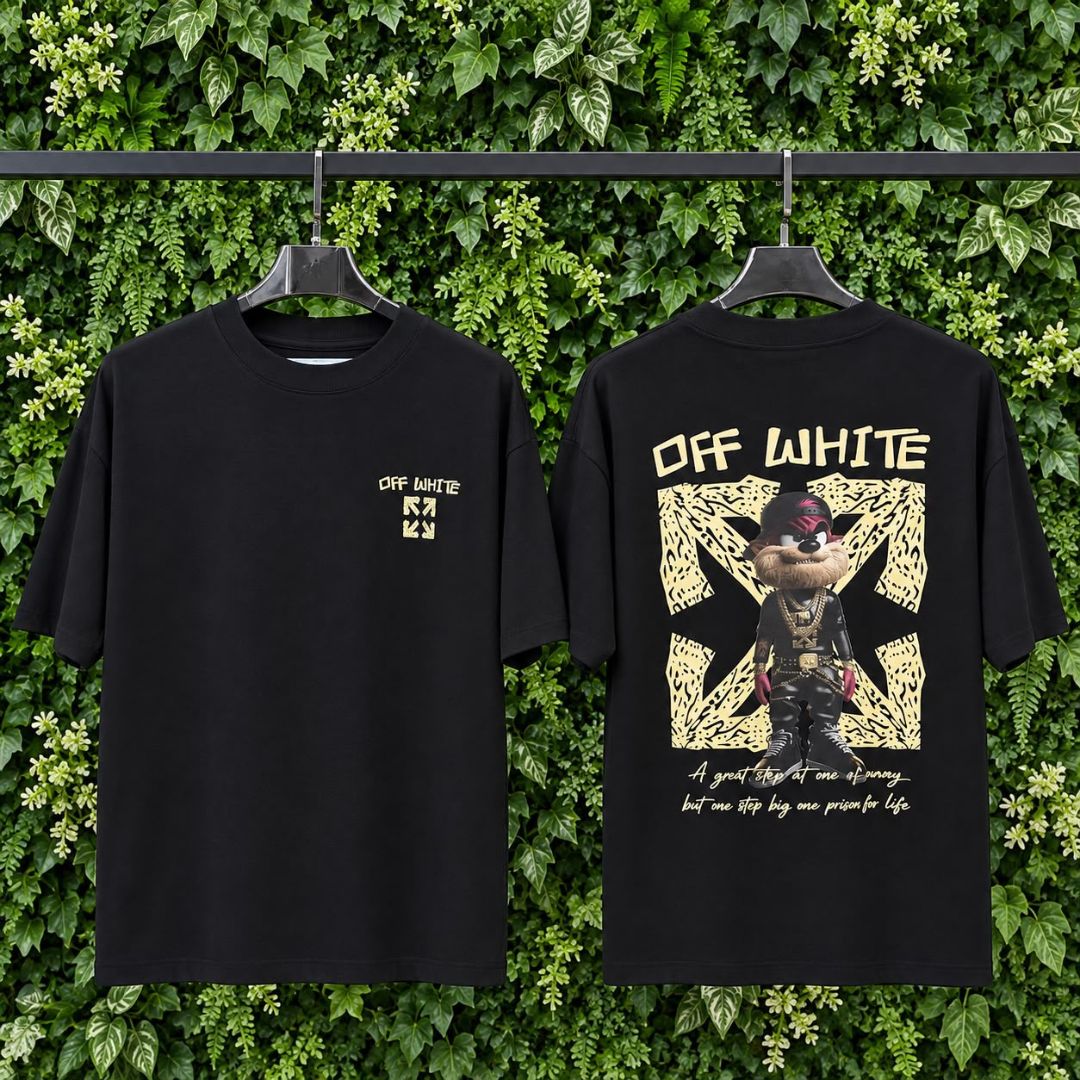 CAMISETA OVERSIZED off whitte 1115 PRETO