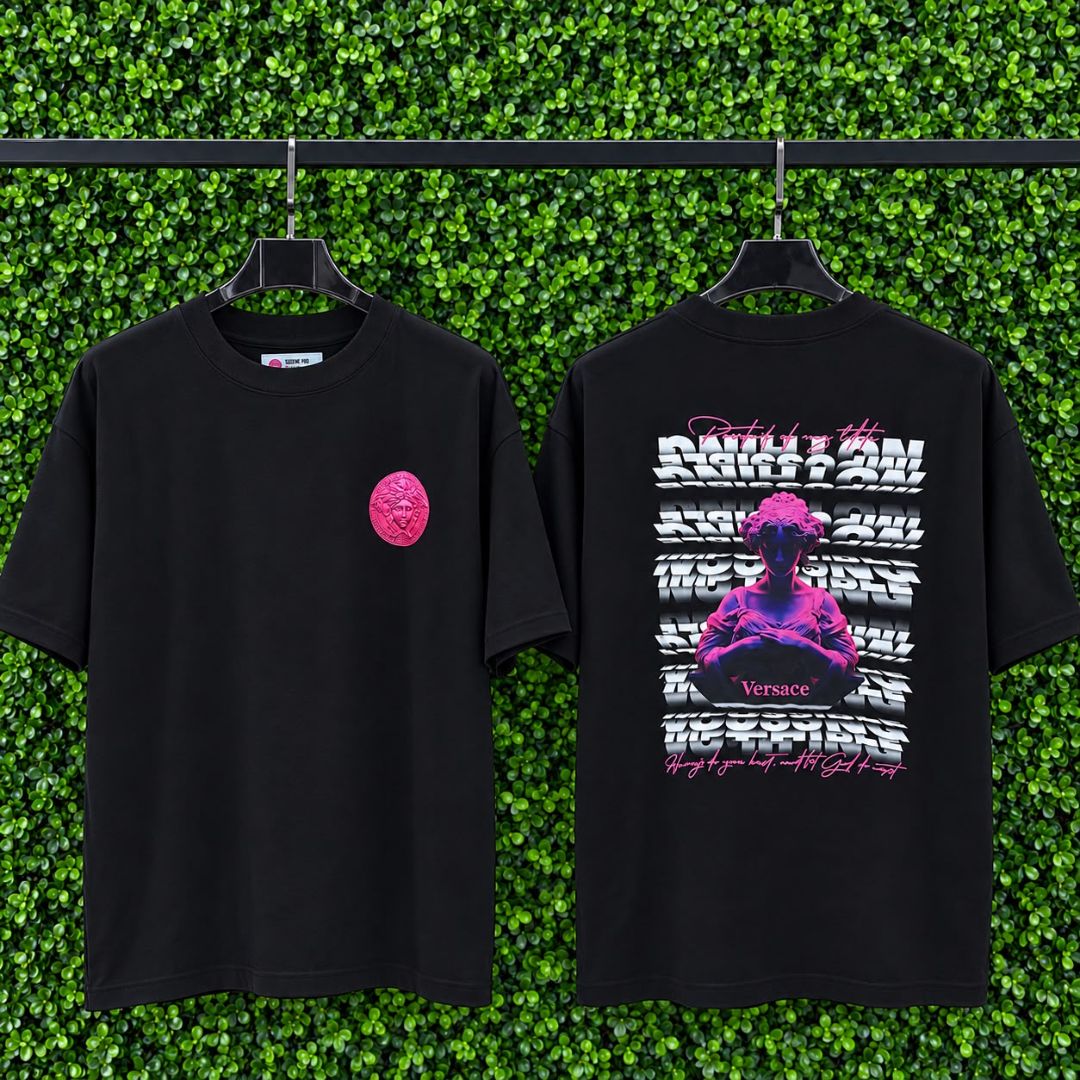 CAMISETA OVERSIZED VERSACE 1195  PRETO